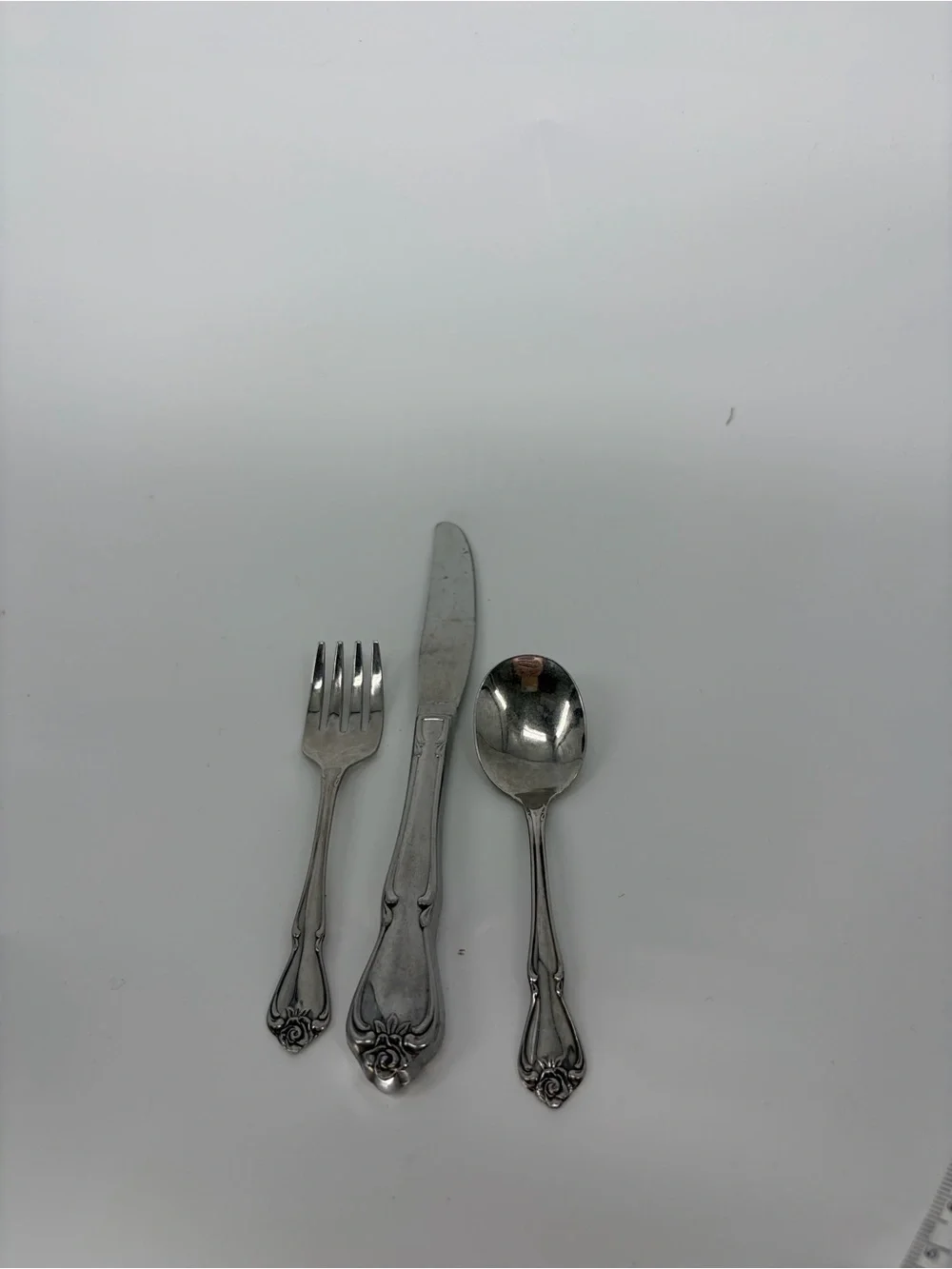 Oneida Ltd. 1881 Rogers Classic Rose Stainless Steel 3pc Infant Baby Flatware